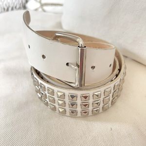 Vintage White studded Belt
